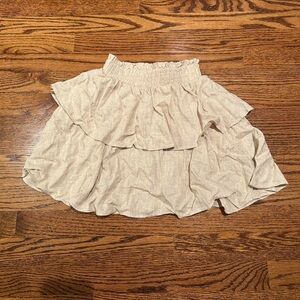 Princess Polly Cream Tiered Bubble Mini Skirt